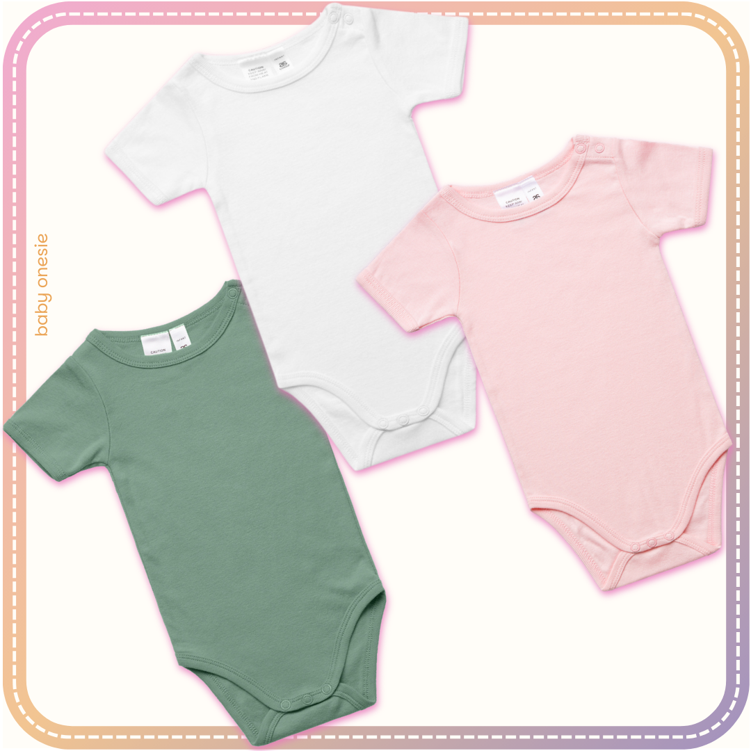 different colours of infant onesies available