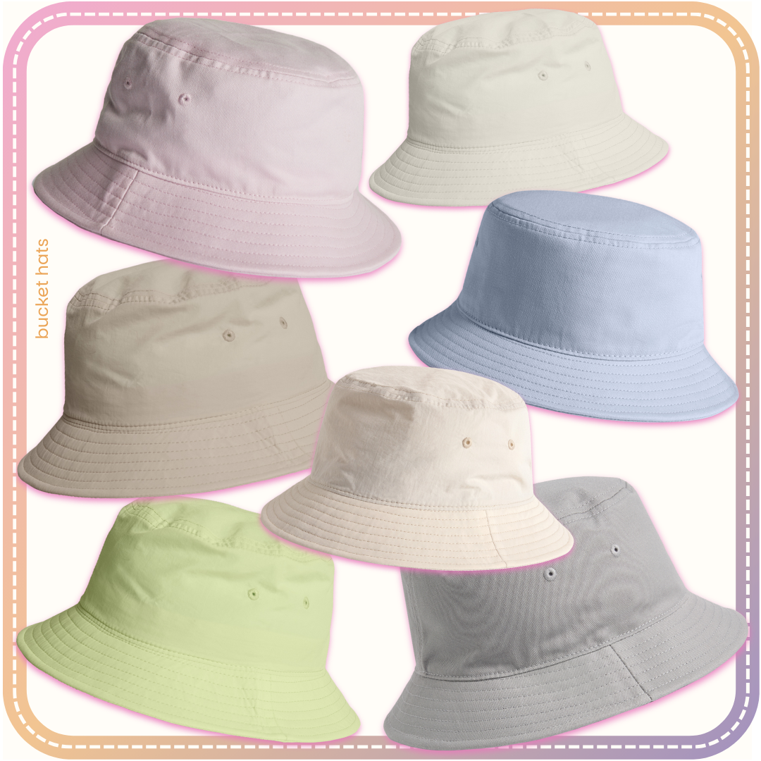 different colours of bucket hats available