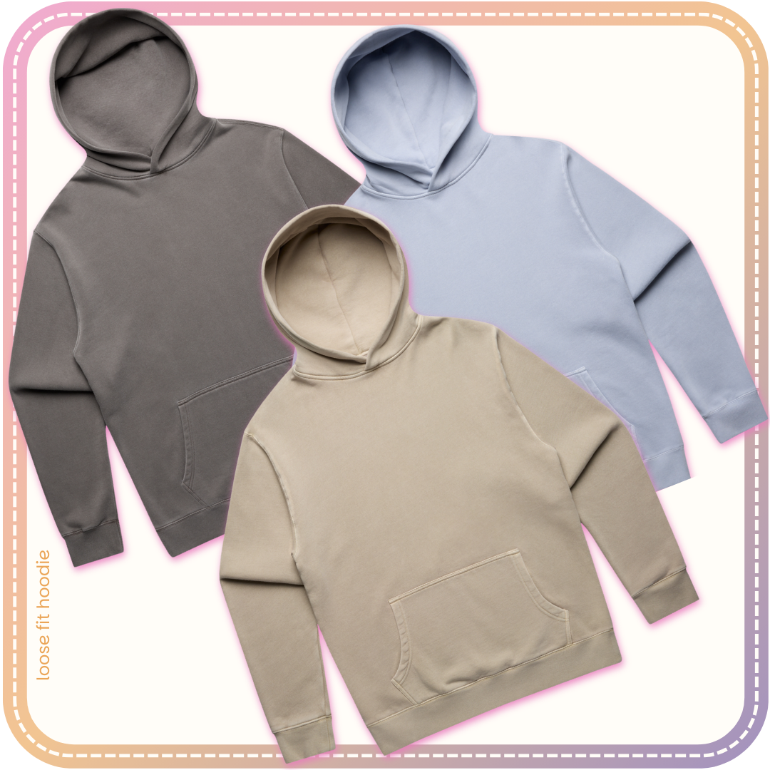 different colours of loose fit hoodies available