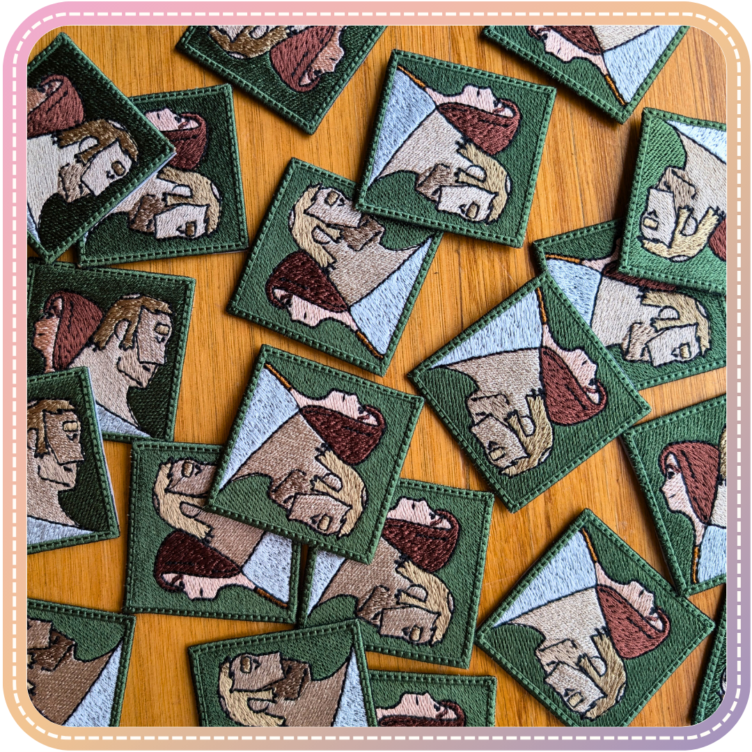 custom patches for indie games label Fellow Traveller