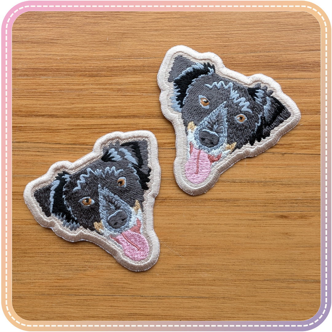 two custom dog patches