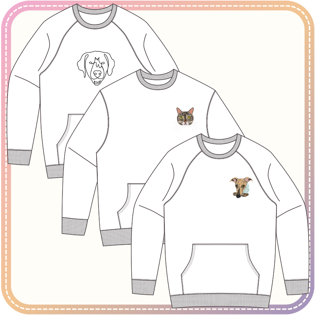 mockup of crewnecks with ambassador embroidery