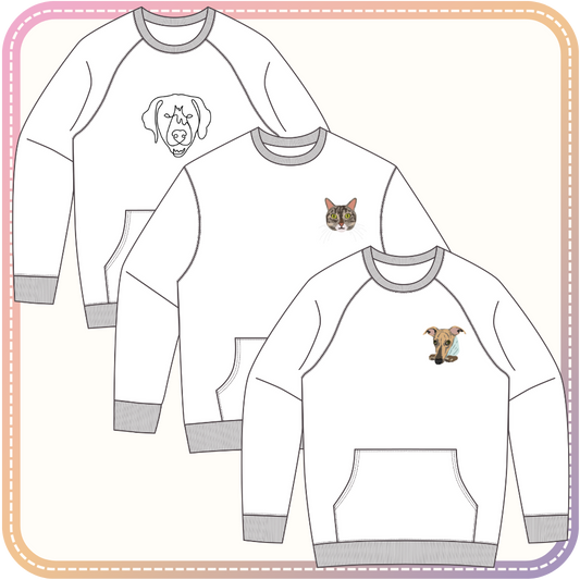 mockup of crewnecks with ambassador embroidery