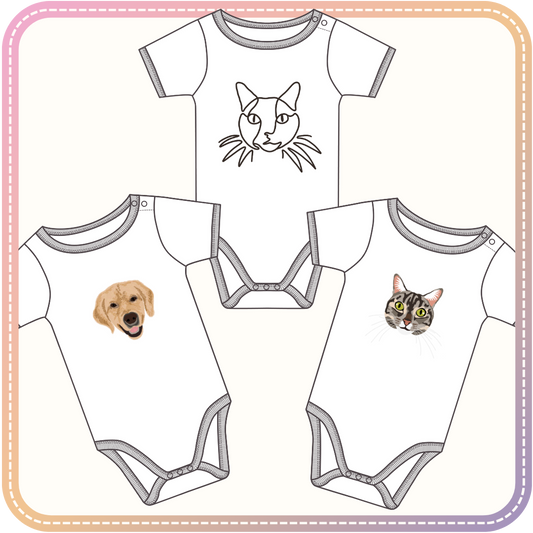 mockup of baby onesies with ambassador embroidery