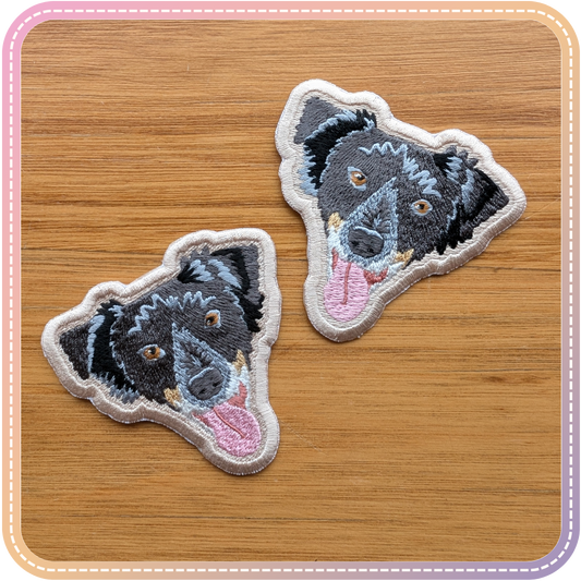 two custom dog patches
